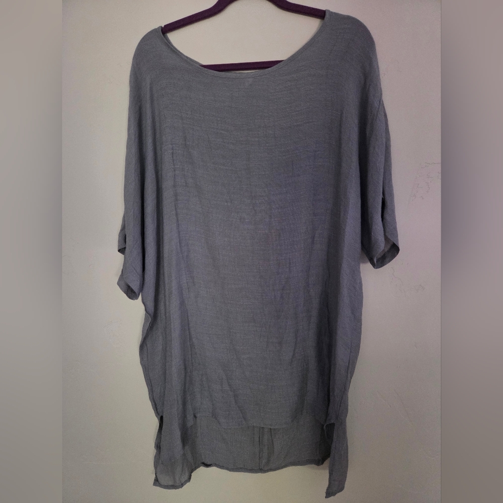 Misook Gray Women's Long Sleeveless Top